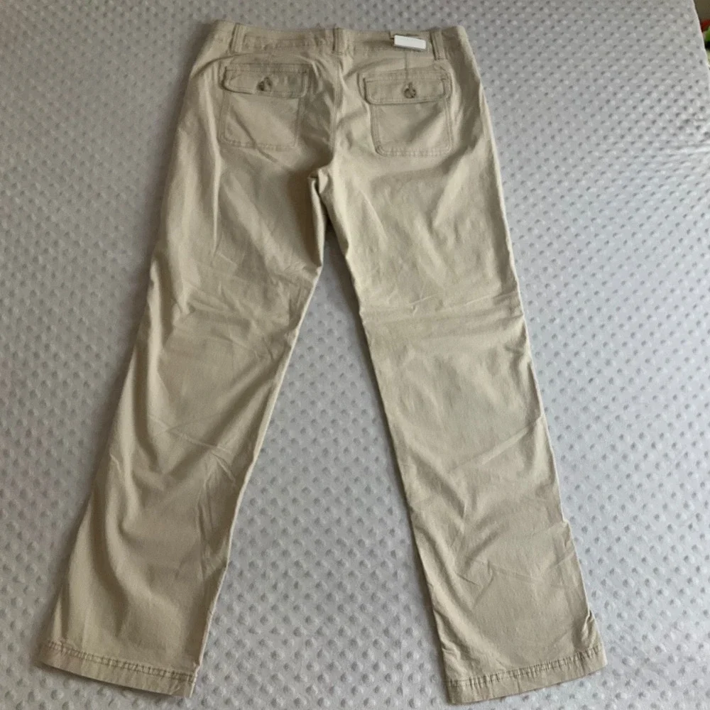 Eddie Bauer Destitrek Pants Womens 12 Oyster Tan Slightly Curvy Straight Leg NWT